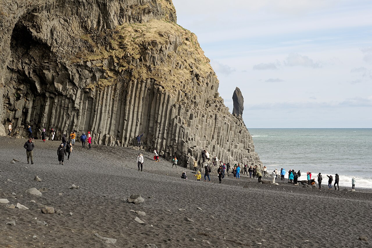 Basalt columns and black sand at Reynisfjara