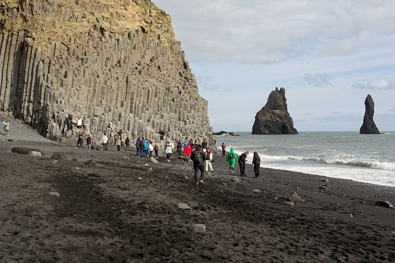 Reynisfjara cave and sea stacks